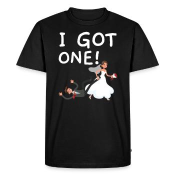 Mariage le jour du mariage des mariés Mariage juste marié - T-shirt Premium bio Homme - noir - Devant - Nico (187cm)