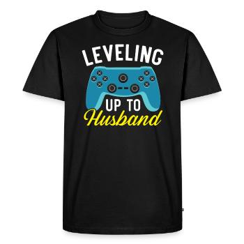Mariage le jour du mariage des mariés Mariage juste marié - T-shirt Premium bio Homme - noir - Devant - Nico (187cm)