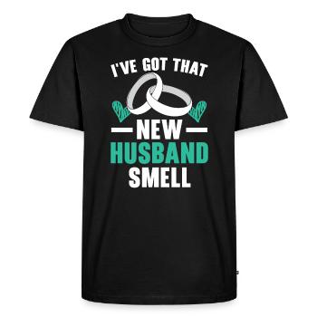 Mariage le jour du mariage des mariés Mariage juste marié - T-shirt Premium bio Homme - noir - Devant - Nico (187cm)