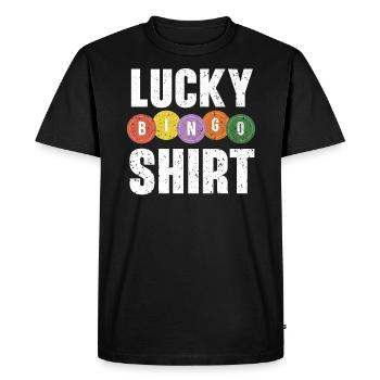 Joueur de bingo Bingo Appelant Bing Lover Casino - T-shirt Premium bio Homme - noir - Devant - Nico (187cm)