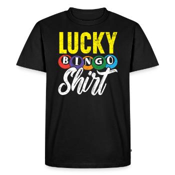 Joueur de bingo Bingo Appelant Bing Lover Casino - T-shirt Premium bio Homme - noir - Devant - Nico (187cm)