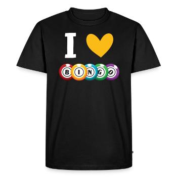 Joueur de bingo Bingo Appelant Bing Lover Casino - T-shirt Premium bio Homme - noir - Devant - Nico (187cm)