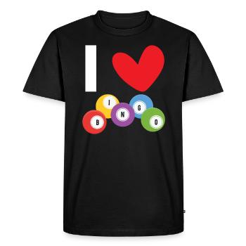 Joueur de bingo Bingo Appelant Bing Lover Casino - T-shirt Premium bio Homme - noir - Devant - Nico (187cm)
