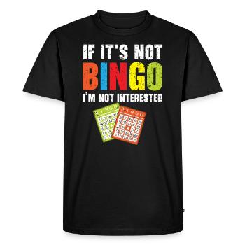 Joueur de bingo Bingo Appelant Bing Lover Casino - T-shirt Premium bio Homme - noir - Devant - Nico (187cm)