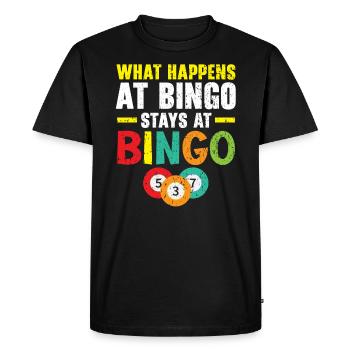 Joueur de bingo Bingo Appelant Bing Lover Casino - T-shirt Premium bio Homme - noir - Devant - Nico (187cm)