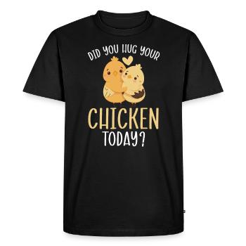 Éleveur de poulet Chuchoteur de poulet Animal de ferme - T-shirt Premium bio Homme - noir - Devant - Nico (187cm)