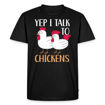 Poulet fermier Poulet Chuchoteur Animal de la ferme - T-shirt Premium bio Homme - noir - Devant - Nico (187cm)