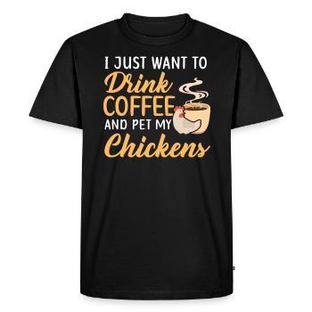 Éleveur de poulet Chuchoteur de poulet Animal de ferme - T-shirt Premium bio Homme - noir - Devant - Nico (187cm)