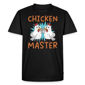 Éleveur de poulet Chuchoteur de poulet Animal de ferme - T-shirt Premium bio Homme - noir - Devant - Nico (187cm)