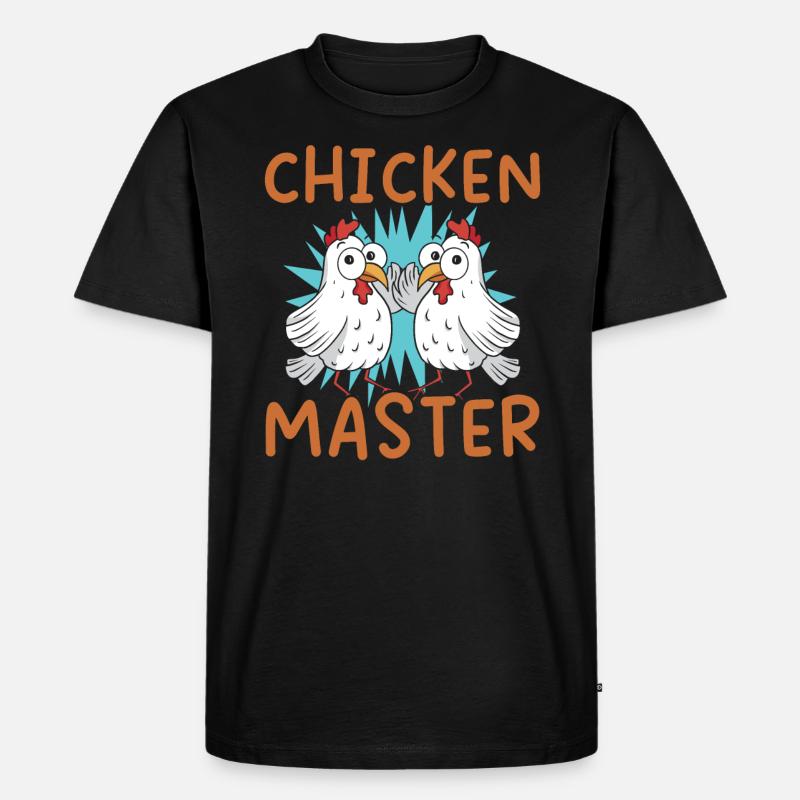 Hühnerbauer Hühnerflüsterer Bauernhoftier - Männer Premium Bio T-Shirt - Schwarz
