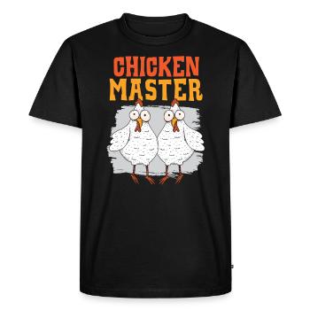 Éleveur de poulet Chuchoteur de poulet Animal de ferme - T-shirt Premium bio Homme - noir - Devant - Nico (187cm)