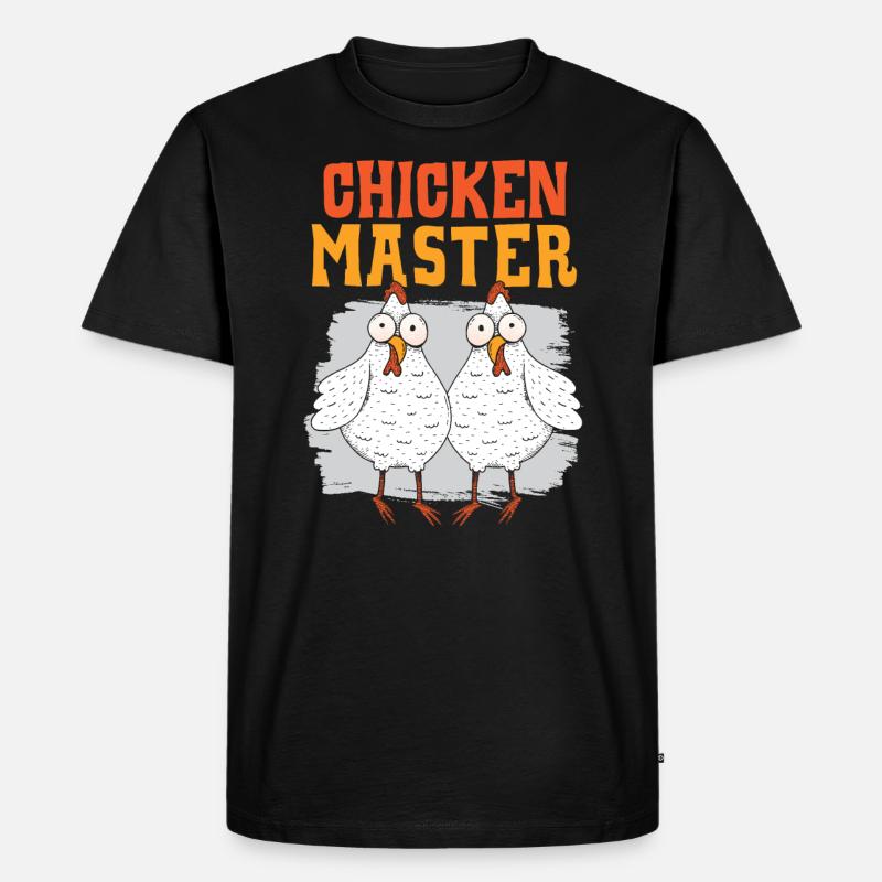 Hühnerbauer Hühnerflüsterer Bauernhoftier - Männer Premium Bio T-Shirt - Schwarz