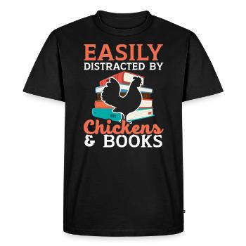 Éleveur de poulet Chuchoteur de poulet Animal de ferme - T-shirt Premium bio Homme - noir - Devant - Nico (187cm)