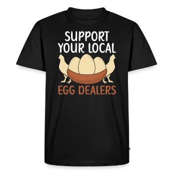 Éleveur de poulet Chuchoteur de poulet Animal de ferme - T-shirt Premium bio Homme - noir - Devant - Nico (187cm)
