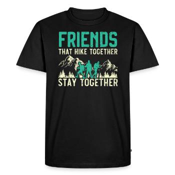 Randonnée Couple Randonnée Buddy Mountain Climbing Hiker - T-shirt Premium bio Homme - noir - Devant - Nico (187cm)