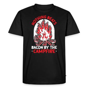 Camping Et Bacon Viande Camp Camper J’Aime Bacon - T-shirt Premium bio Homme - noir - Devant - Nico (187cm)