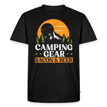 Camping Et Bacon Viande Camp Camper J’Aime Bacon - T-shirt Premium bio Homme - noir - Devant - Nico (187cm)