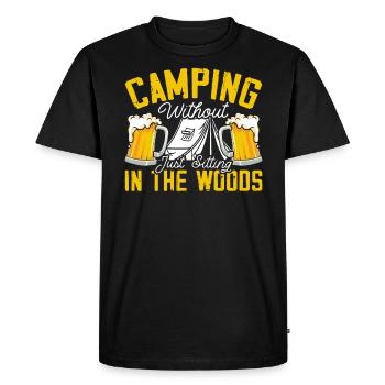 Camping And Beer Drinker Alcoholic Camp Camper - Men's Premium Organic T-Shirt - black - Front - Nico (187cm)