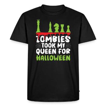 Jeu de plateau d’échecs Halloween Trick Or Treat - T-shirt Premium bio Homme - noir - Devant - Nico (187cm)