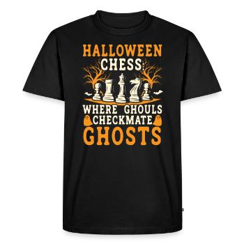 Jeu de plateau d’échecs Halloween Trick Or Treat - T-shirt Premium bio Homme - noir - Devant - Nico (187cm)