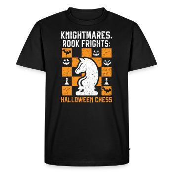 Jeu de plateau d’échecs Halloween Trick Or Treat - T-shirt Premium bio Homme - noir - Devant - Nico (187cm)