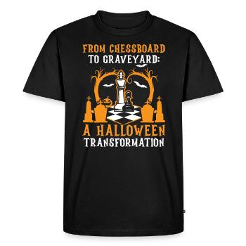 Jeu de plateau d’échecs Halloween Trick Or Treat - T-shirt Premium bio Homme - noir - Devant - Nico (187cm)
