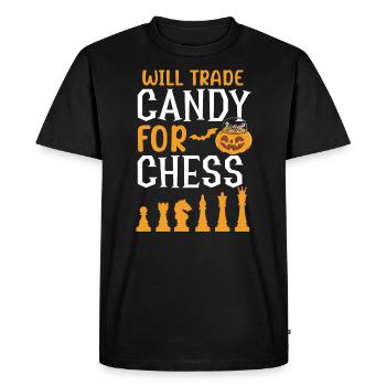 Jeu de plateau d’échecs Halloween Trick Or Treat - T-shirt Premium bio Homme - noir - Devant - Nico (187cm)
