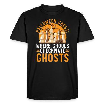 Jeu de plateau d’échecs Halloween Trick Or Treat - T-shirt Premium bio Homme - noir - Devant - Nico (187cm)