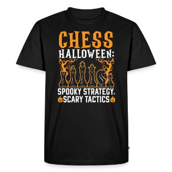 Jeu de plateau d’échecs Halloween Trick Or Treat - T-shirt Premium bio Homme - noir - Devant - Nico (187cm)