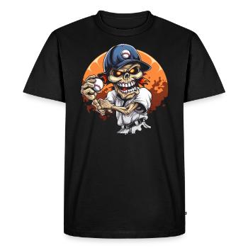 Baseball Halloween Trick Or Treat Baseball Player - Men's Premium Organic T-Shirt - black - Front - Nico (187cm)
