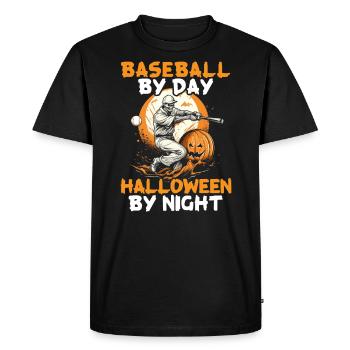 Baseball Halloween Trick Or Treat Baseball Player - Men's Premium Organic T-Shirt - black - Front - Nico (187cm)