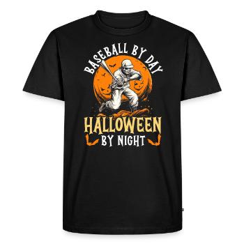 Baseball Halloween Trick Or Treat Baseball Player - Men's Premium Organic T-Shirt - black - Front - Nico (187cm)