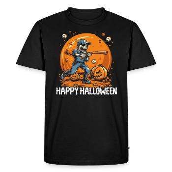 Baseball Halloween Trick Or Treat Baseball Player - Men's Premium Organic T-Shirt - black - Front - Nico (187cm)