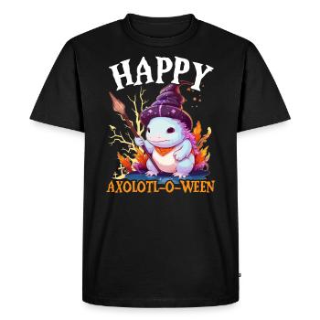 Axolotl Halloween Trick Or Treat Amphibien Axolotl - T-shirt Premium bio Homme - noir - Devant - Nico (187cm)