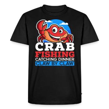 Pêche au crabe Crabe Pêcheur Crabbing Crabber - T-shirt Premium bio Homme - noir - Devant - Nico (187cm)
