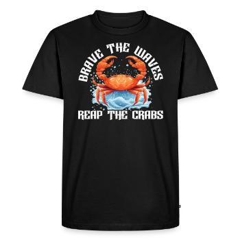 Pêche au crabe Crabe Pêcheur Crabbing Crabber - T-shirt Premium bio Homme - noir - Devant - Nico (187cm)