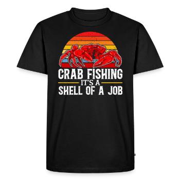 Pêche au crabe Crabe Pêcheur Crabbing Crabber - T-shirt Premium bio Homme - noir - Devant - Nico (187cm)