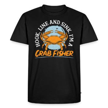Pêche au crabe Crabe Pêcheur Crabbing Crabber - T-shirt Premium bio Homme - noir - Devant - Nico (187cm)