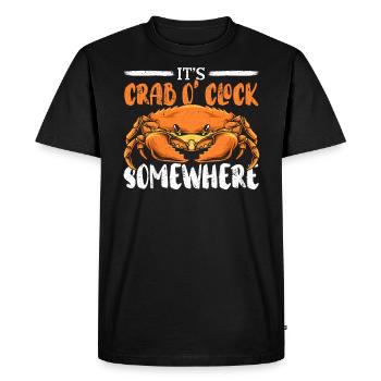 Pêche au crabe Crabe Pêcheur Crabbing Crabber - T-shirt Premium bio Homme - noir - Devant - Nico (187cm)