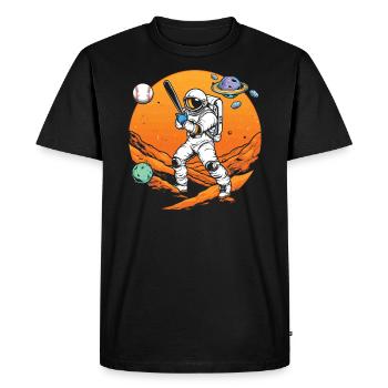 Astronaute de baseball Joueur de baseball Outerspace - T-shirt Premium bio Homme - noir - Devant - Nico (187cm)