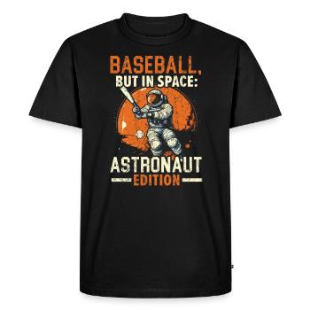 Astronaute de baseball Joueur de baseball Outerspace - T-shirt Premium bio Homme - noir - Devant - Nico (187cm)
