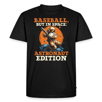 Astronaute de baseball Joueur de baseball Outerspace - T-shirt Premium bio Homme - noir - Devant - Nico (187cm)