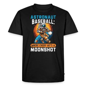 Astronaute de baseball Joueur de baseball Outerspace - T-shirt Premium bio Homme - noir - Devant - Nico (187cm)