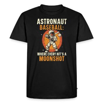 Astronaute de baseball Joueur de baseball Outerspace - T-shirt Premium bio Homme - noir - Devant - Nico (187cm)