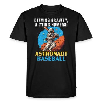 Astronaute de baseball Joueur de baseball Outerspace - T-shirt Premium bio Homme - noir - Devant - Nico (187cm)