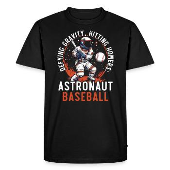 Astronaute de baseball Joueur de baseball Outerspace - T-shirt Premium bio Homme - noir - Devant - Nico (187cm)