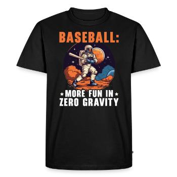 Astronaute de baseball Joueur de baseball Outerspace - T-shirt Premium bio Homme - noir - Devant - Nico (187cm)