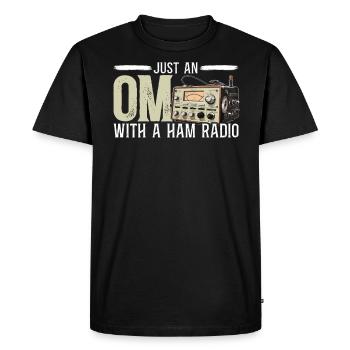 Radioactivité de l’opérateur radio amateur en code Morse - T-shirt Premium bio Homme - noir - Devant - Nico (187cm)
