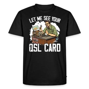 Opérateur radio amateur Code Morse Radioactivité - T-shirt Premium bio Homme - noir - Devant - Nico (187cm)