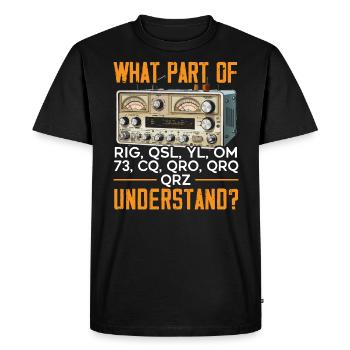 Opérateur radio amateur Code Morse Radioactivité - T-shirt Premium bio Homme - noir - Devant - Nico (187cm)